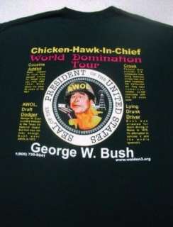 GEORGE W. BUSH Chicken hawk in Chief LARGE T SHIRT new  