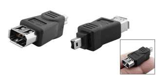 Firewire IEEE 1394 Female 6 Pin to Male 4 Pin Adapter  