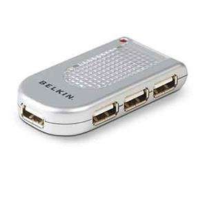  Belkin, USB 2.0 4 Port Lighted Hub Slv (Catalog Category USB Hubs 