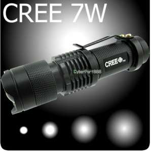 ZOOMABLE 7W CREE LED Flashlight Torch Zoom Lamp SA3  