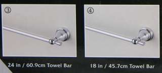 Bath Accessory set towel bar/robe hook/paper holder/glass shelf chrome 
