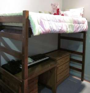 Solid Oak Non Adjustable Loft Bed  