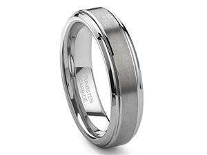    Tungsten Carbide Ring Brushed center 6mm size 8