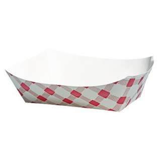 Paper Food Trays 250 pk.   Red Gingham (8 oz.).Opens in a new window