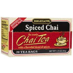 Bigelow Spiced Chai Tea Bags, 20 ct, 3 pk  Grocery 