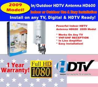 LAVA HD 600 INDOOR/OUTDOOR HDTV HOME ANTENNA VHF/UHF WATERPROOF 