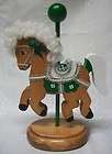 adorable wooden carousel horse figurine for display expedited shipping 