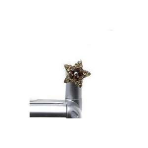  Cell Phone Antenna Ring Charms ~ Brown Rhinestones Star Cell Phone 