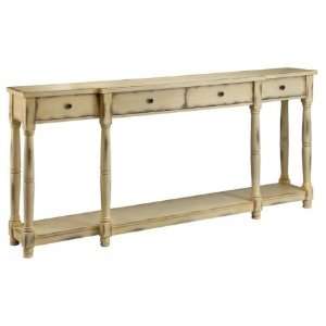  47562 Vintage Cream Console Table with 4