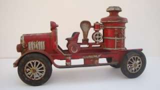 Antique HUBLEY Cast Iron 1920s FIRE PUMPER Truck Old Toy Fire Engine 