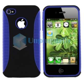   Hybrid Rubber Case for iPhone 4 G 4 4G AT&T 4th Generation  