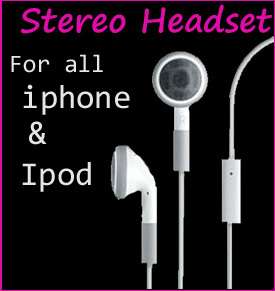 Earphone Headset Mic for Apple Iphone 4S iPod Touch 4 3 Nano Headphone 