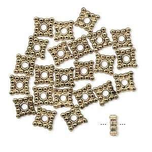  #4727 5mm square rondell Antique Gold Lead Safe Pewter 
