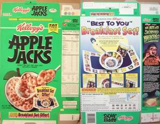 1996 Kelloggs Apple Jacks Cereal Box unused factory shaped Flat oc103 