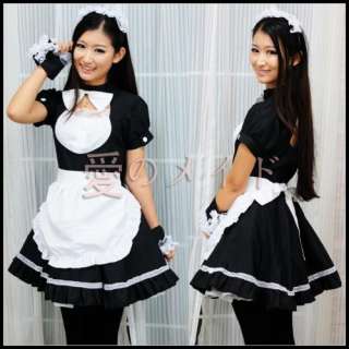 New Japanese Cosplay Lolita French Maid Costume Dress  