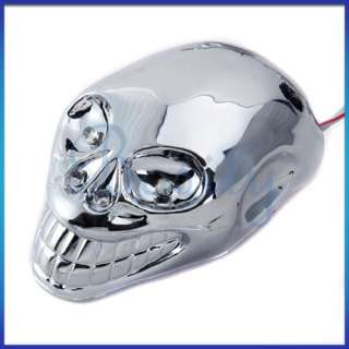 Cool Chrome Skull Motorcycle License Plate Bolt Light Bulb Lamp 