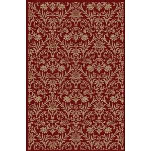   Rugs Jewel Collection Damask Red Rectangle 311 x 57 Area Rug Home