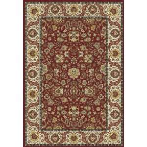   Rugs Kashmir Collection Kashan Red Round 53 Area Rug