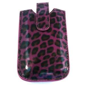 Nokia X6 Dark Purple Leopard Pouch / Case / Sleeve 