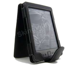 For  Kindle 4 WiFi Black GENUINE LEATHER Case Cover Flip  