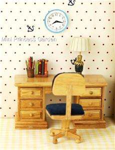 Dollhouse Study Room Furniture Set Cabinet Table Chair  