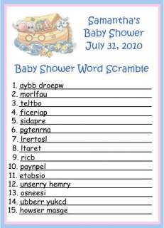 Noahs Ark Word Scramble Baby Shower Games  