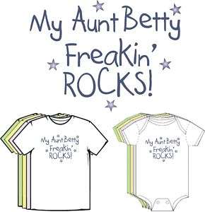 My Aunt Freakin Rocks Funny Custom Baby Cute Clothes  
