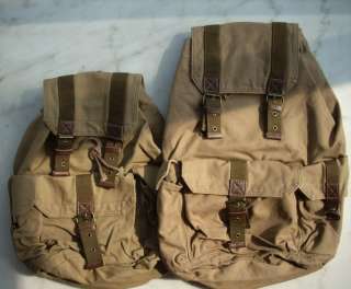 Men Women Canvas Backpack Satchel school bag Travel Bookbag Khaki Army 