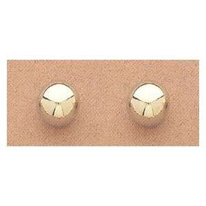   Yellow Gold Ball Earrings. 8.0mm Gold and Diamond Source Jewelry