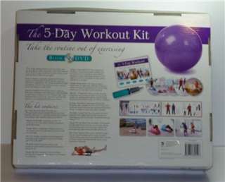   The 5 Day Workout Kit Exercise Set With Book DVD & Fitness Ball  
