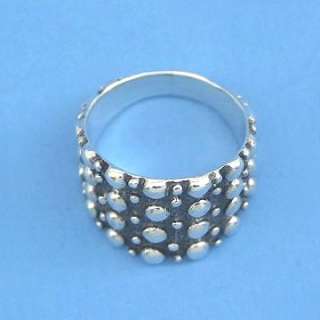 R201 Sterling Silver Bead Band Ring Size 8 Thumb 925  
