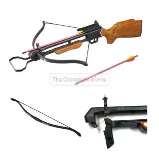 150 lbs Wood Hunting Crossbow Pre Strung 8 Arrows+Scope  