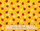 Yellow Black Bumble Bee Fly Animal Cute Bug Cotton Novelty Fabric 
