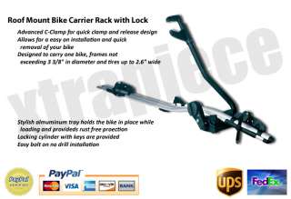 ALUMINUM ROOF BIKE BICYCLE CARRIER RACK with LOCK  