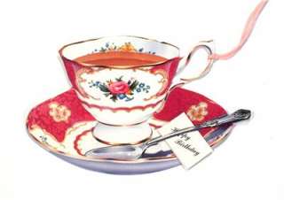 50 AFTERNOON TEA PINK ROSE & SPODE TEACUP GIFT TAGS  