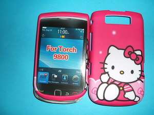 BLACKBERRY TORCH 9800 PINK HELLO KITTY CASE COVER  