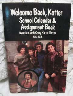   Welcome Back , Kotter School Calendar & Assignment Book unused  