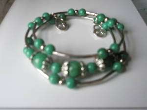 Tibaten Silver Green Jade Bracelet Birthday Gift  