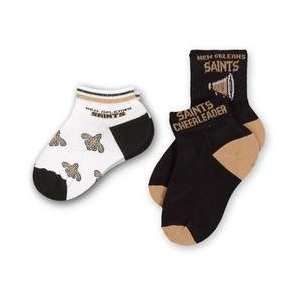  For Bare Feet New Orleans Saints Girls Socks (2 Pack 