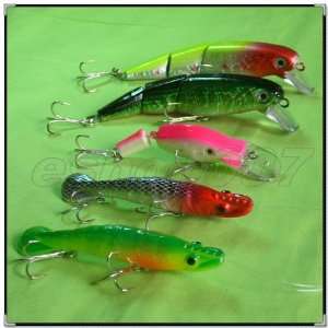  5 Pack Fishing Lures for Bass, Pike Walleye and others 