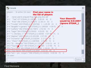 Step 5 Type your SteamID. (example 002097) into the SteamID 