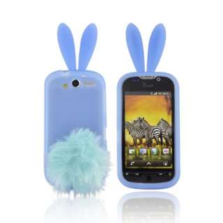 Blue Bunny Rubbery Feel Silicone Skin Case Fur Stand For T Mobile 