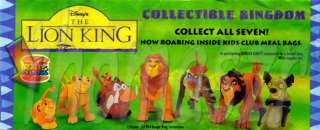  toy/figure   The LION KING   Burger King/Disney (1994) *Mint  