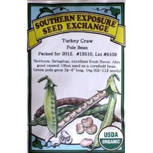   Craw Pole Bean Certified Organic Heirloom Seeds Patio, Lawn & Garden
