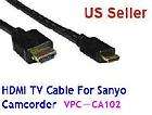   Video TV HDTV Cable/Cord/Lea​d for Sanyo VPC CA102/EX/G​X/PX/TA