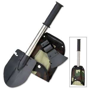 Camping Supplies, Axe, Saw, Skinner, Shovel Set In Camouflage Holder 
