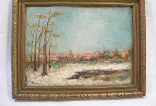 Oil Painting Of Forest Scene In Fall Colours, Carved Frame  