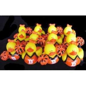 Dozen (12) Orange & Black Rubber Ducky CHEERLEADING Cheer Cheerleader 