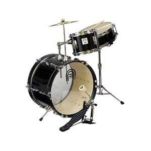  Plus 3 Piece Junior Kids Drum Set   Black Musical Instruments