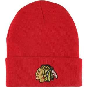  Chicago Blackhawks Red Cuffed Knit Hat